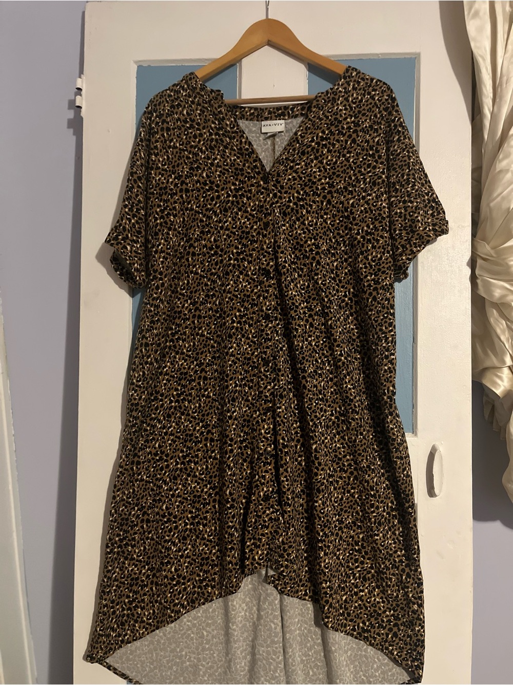 Ava & Viv Leopard Print Tunic - Brown and Black
